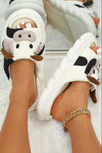 Load image into Gallery viewer, White Cute Cow Pattern Open Toe Slippers
