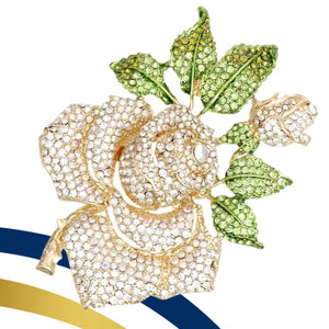 Nefertiti's Gilded Bloom: XL Gold Rose Brooch