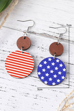 Load image into Gallery viewer, Dark Blue 4th of July Wooden Flag Earrings
