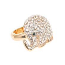 Load image into Gallery viewer, Gold Rhinestone Elephant Ring
