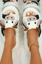 Load image into Gallery viewer, White Cute Cow Pattern Open Toe Slippers
