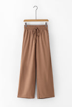 Load image into Gallery viewer, Brown Drawstring Elastic Waist Casual Wide Leg Pants
