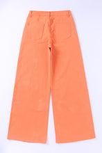 Load image into Gallery viewer, Orange Acid Wash High Waist Wide Leg Jeans
