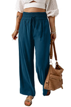 Load image into Gallery viewer, Brown Drawstring Elastic Waist Casual Wide Leg Pants
