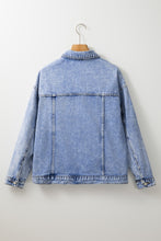 Load image into Gallery viewer, Beau Blue Vintage Washed Flap Pockets Denim Jacket
