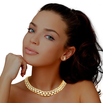 Iced Gold Watch Band Chain Necklace