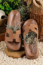 Load image into Gallery viewer, Beige Cutout Design Open Toe Platform Slippers (Run Small, Size Up)
