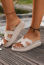 Load image into Gallery viewer, Beige Cutout Design Open Toe Platform Slippers (Run Small, Size Up)
