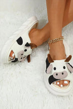 Load image into Gallery viewer, White Cute Cow Pattern Open Toe Slippers
