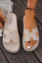 Load image into Gallery viewer, Beige Cutout Design Open Toe Platform Slippers (Run Small, Size Up)
