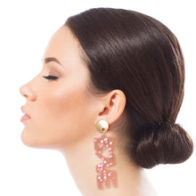 Load image into Gallery viewer, Light Pink LOVE Matte Earrings
