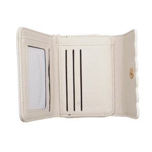 Accordian Wallet Beige Snap Cardholder for Women