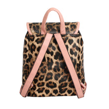 Load image into Gallery viewer, Backpack Leopard and Pink Flap Bag Set for Women
