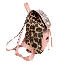 Load image into Gallery viewer, Backpack Leopard and Pink Flap Bag Set for Women
