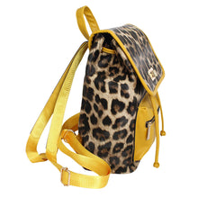 Load image into Gallery viewer, Backpack Leopard and Yellow Flap Bag Set for Women
