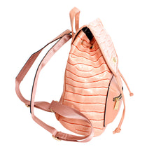 Load image into Gallery viewer, Backpack Pink Croc Flap Bag Set for Women
