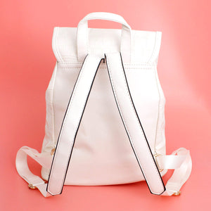 Backpack White Croc Flap Bag Set for Women