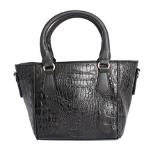 Load image into Gallery viewer, Black Croc Tote Pouch Set
