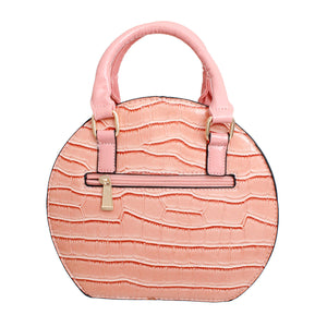 Handbag Round Pink Flower Croc Bag for Women