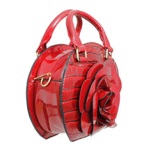 Load image into Gallery viewer, Handbag Round Red Flower Croc Bag for Women
