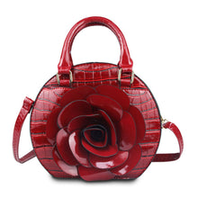 Load image into Gallery viewer, Handbag Round Red Flower Croc Bag for Women
