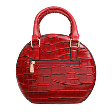 Load image into Gallery viewer, Handbag Round Red Flower Croc Bag for Women
