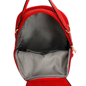 Backpack Red Rounded Small Handbag for Women