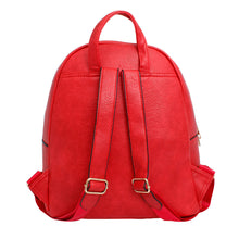 Load image into Gallery viewer, Moto Backpack Red Zipper Medium Bag for Women
