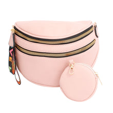 Load image into Gallery viewer, Crossbody Pink Love Zipper Saddle Bag for Women
