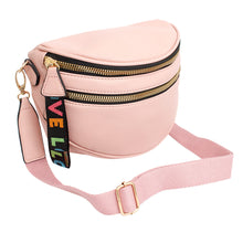 Load image into Gallery viewer, Crossbody Pink Love Zipper Saddle Bag for Women
