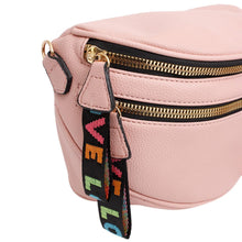 Load image into Gallery viewer, Crossbody Pink Love Zipper Saddle Bag for Women
