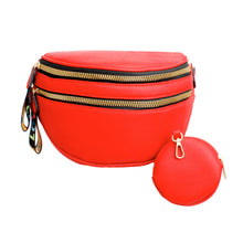 Load image into Gallery viewer, Crossbody Red Love Zipper Saddle Bag for Women
