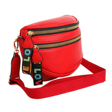 Load image into Gallery viewer, Crossbody Red Love Zipper Saddle Bag for Women
