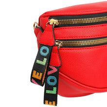 Load image into Gallery viewer, Crossbody Red Love Zipper Saddle Bag for Women
