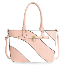 Load image into Gallery viewer, Tote Pink and White Stripe Handbag for Women
