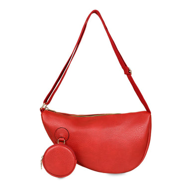 Crossbody Red Round Pouch Bag Set for Women