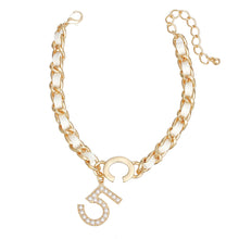 Load image into Gallery viewer, Anklet White Woven Gold Chain No 5 for Women
