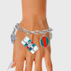 Red & Green Radiance: Zawadi Charm Bracelet