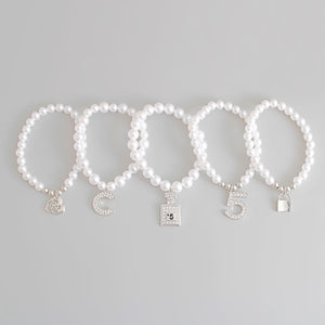 White Pearl Silver No. 5 Boutique Bracelets