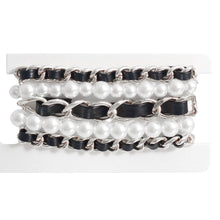 Load image into Gallery viewer, Silver Chain Pearl 5 Pcs Bracelets
