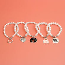 Load image into Gallery viewer, White Pearl Black Girl Magic Charm Bracelets
