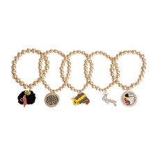 Load image into Gallery viewer, Gold Black Queen Bracelets
