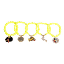 Load image into Gallery viewer, Neon Yellow Black Queen Bracelets
