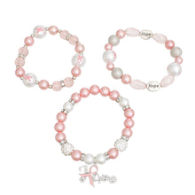 Load image into Gallery viewer, Bracelets Light Pink Breast Cancer Hope Set Women
