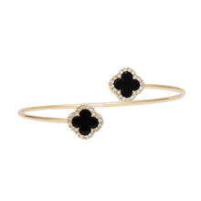 Load image into Gallery viewer, Bangle Gold Black Clover Pave Bracelet for Women
