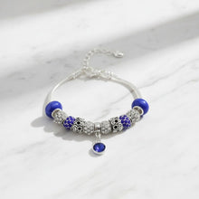 Load image into Gallery viewer, Silver Snake Chain Blue Charm Women's Bracelet

