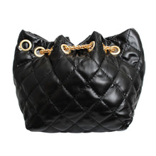 Load image into Gallery viewer, Mini Bucket Black Quilted Parisian Lux Charm Bag
