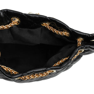 Mini Bucket Black Quilted Parisian Lux Charm Bag