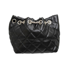 Load image into Gallery viewer, Mini Bucket Black Quilted Parisian Charm Bag
