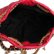 Load image into Gallery viewer, Mini Bucket Red Quilted Parisian Lux Charm Bag
